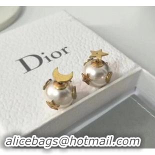 Luxury Dior Star and Moon Studded Asymmetric Earrings J717017