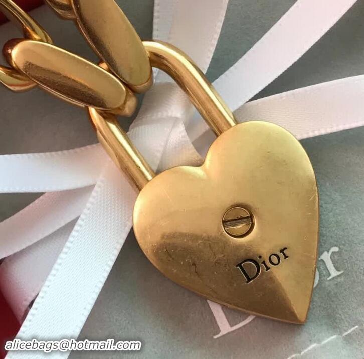 Crafted Dior Lucky Locket Necklace with Red Heart Padlock J717019