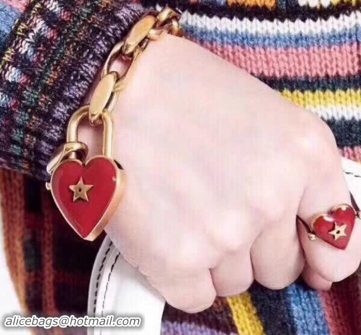 Luxury Dior Lucky Locket Bracelet with Red Heart Padlock J717020