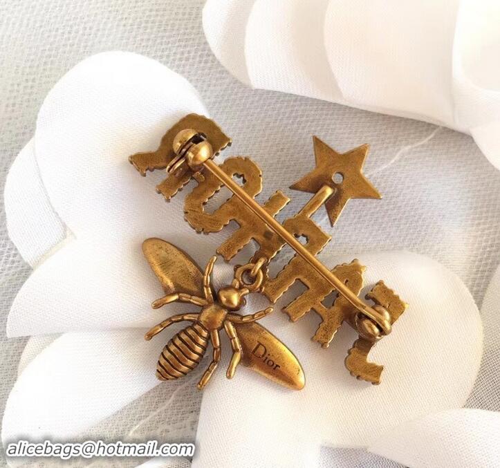 Best Grade Dior J'Adior Bee Brooch Gold/Crystal J71709