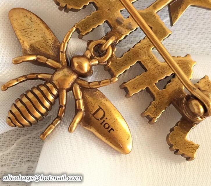 Best Grade Dior J'Adior Bee Brooch Gold/Crystal J71709