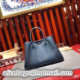 High Quality Hermes Garden Party 36cm 30cm Tote Bag Original Leather A129L Dark Blue