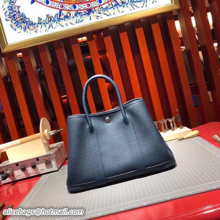 High Quality Hermes Garden Party 36cm 30cm Tote Bag Original Leather A129L Dark Blue