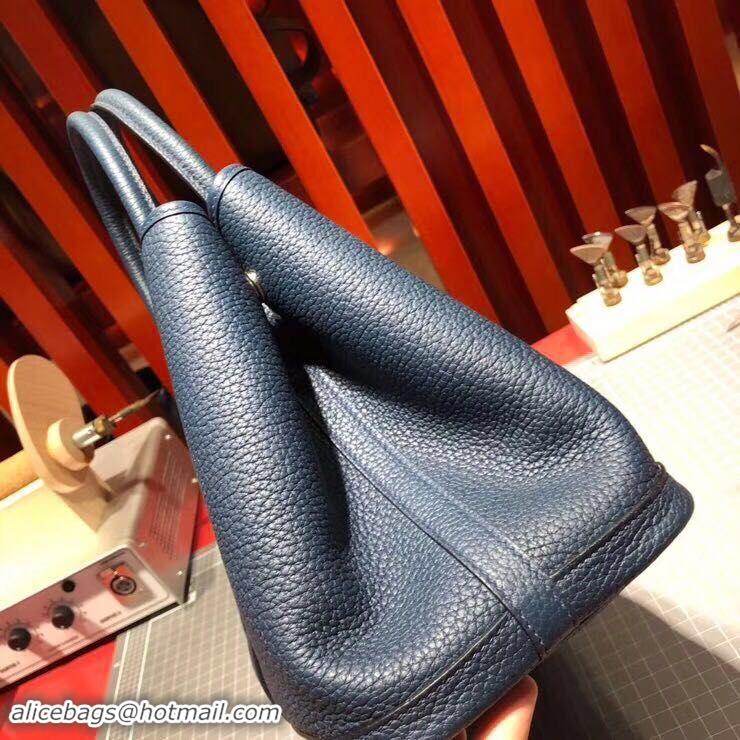 High Quality Hermes Garden Party 36cm 30cm Tote Bag Original Leather A129L Dark Blue