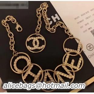 Grade Chanel Necklace AB0556 Gold 2019