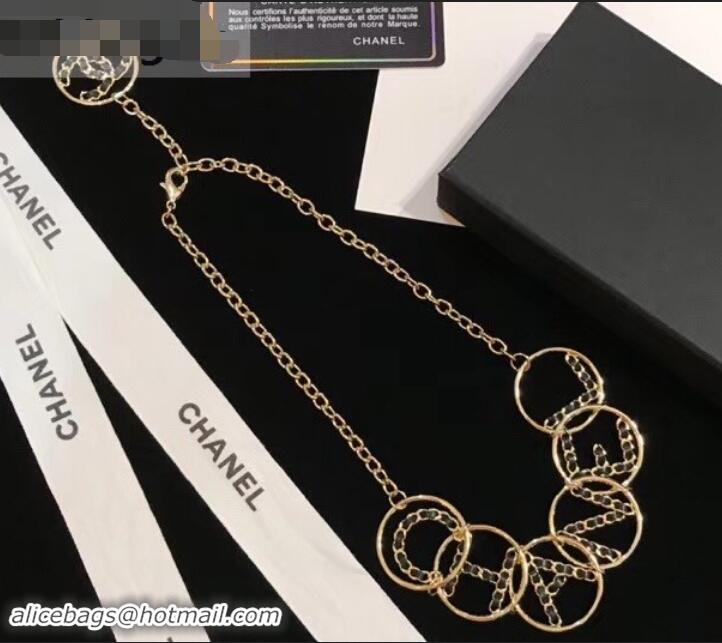 Purchase Chanel Necklace AB0556 Gold/Black 2019