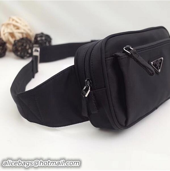 Wholesale Prada Nylon And Leather Belt Bag VA0977 Black