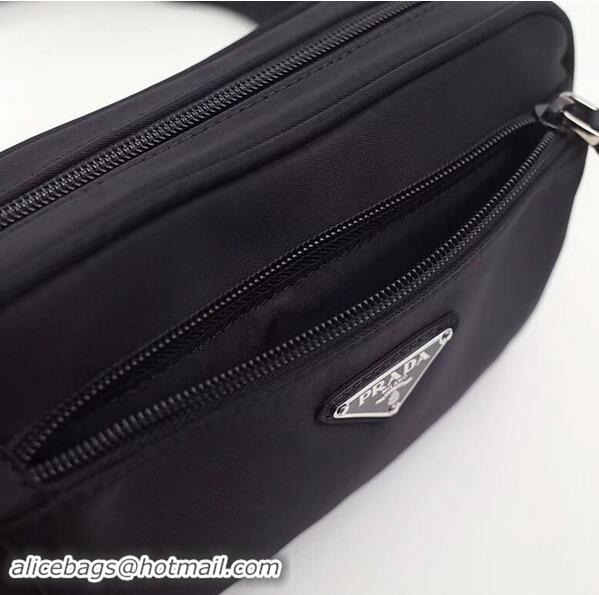 Wholesale Prada Nylon And Leather Belt Bag VA0977 Black