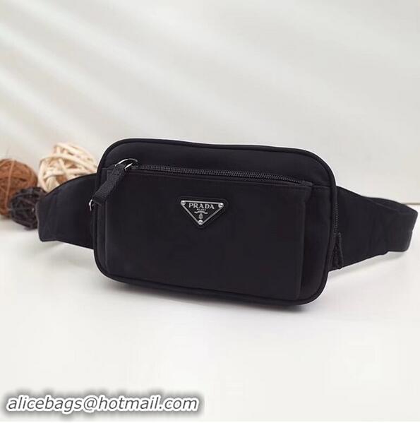 Wholesale Prada Nylon And Leather Belt Bag VA0977 Black