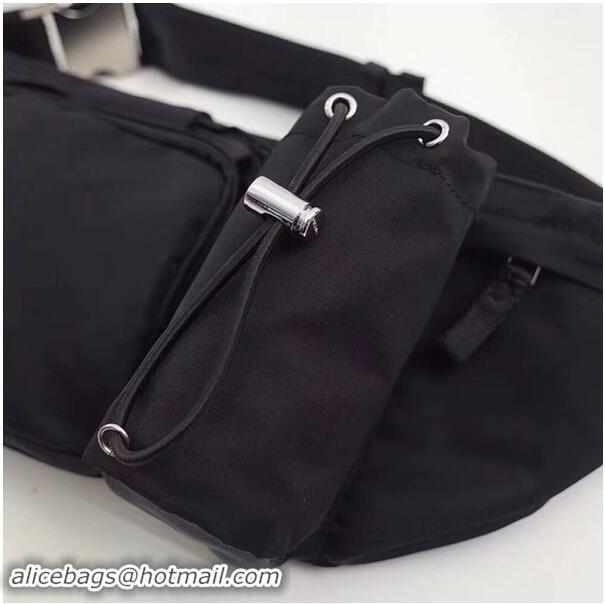 New Fashion Prada Nylon And Leather Belt Bag VA0056 Black