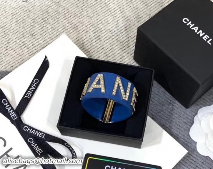 New Stylish Chanel Cuff Bracelet AB0647 Blue 2019