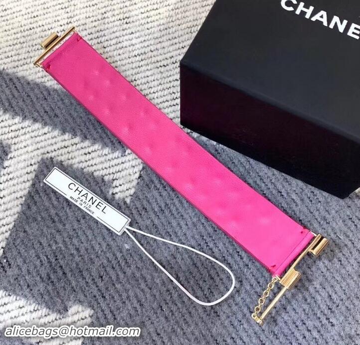 Fashion Chanel Cuff Bracelet AB0647 Fuchsia 2019