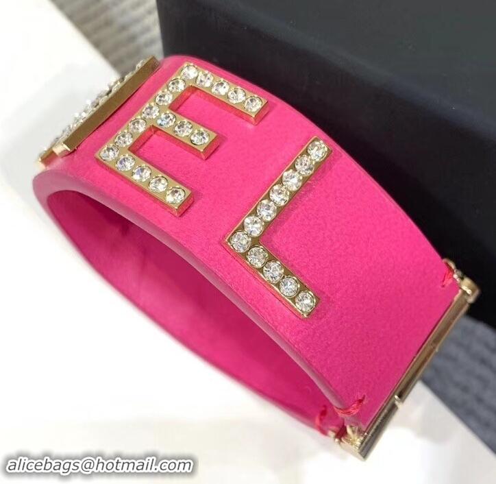 Fashion Chanel Cuff Bracelet AB0647 Fuchsia 2019