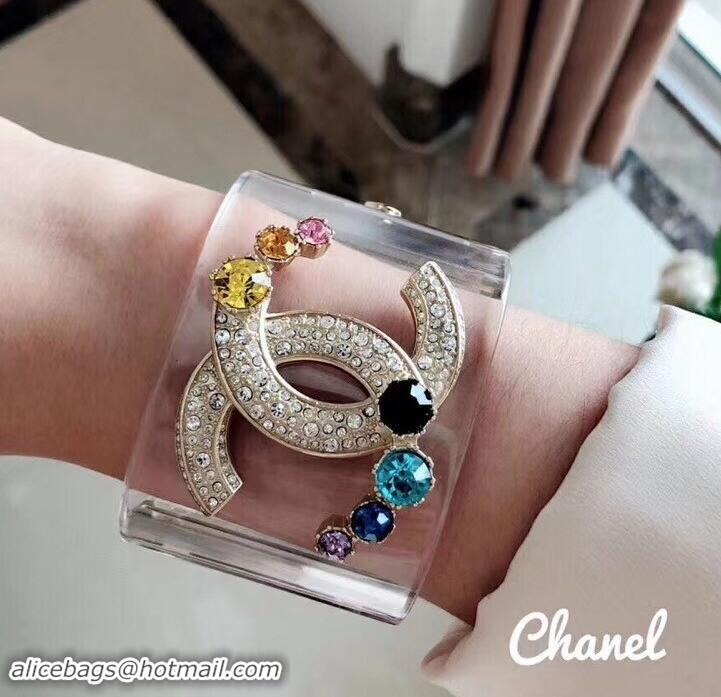 Discount Chanel CC Logo Transparent Cuff Bracelet 721070