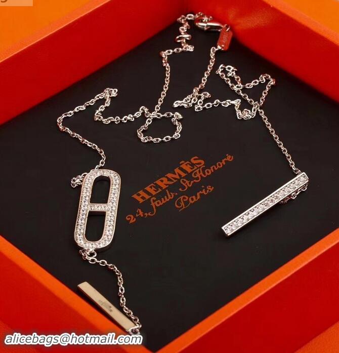 Most Popular Hermes Necklace 721122 Silver/Gold