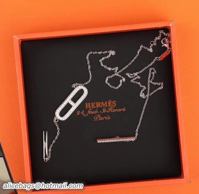 Most Popular Hermes Necklace 721122 Silver/Gold