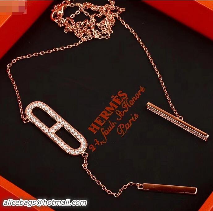 Most Popular Hermes Necklace 721122 Silver/Gold