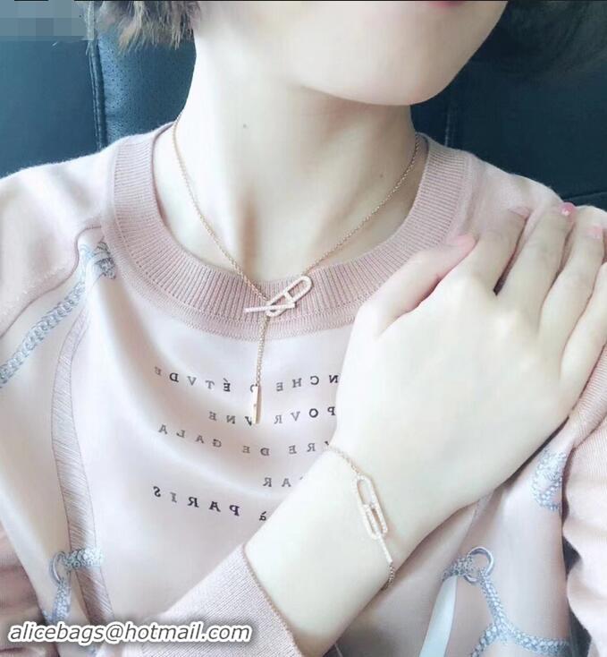 Most Popular Hermes Necklace 721122 Silver/Gold