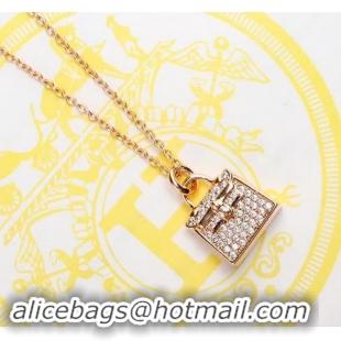 Fashion Hermes Kelly Bag Pendant Necklace 721123 Rose Gold