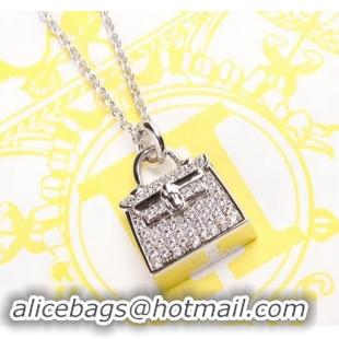 Discount Hermes Kelly Bag Pendant Necklace 721123 Silver