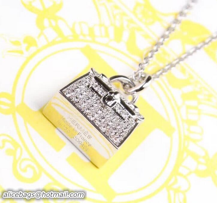 Discount Hermes Kelly Bag Pendant Necklace 721123 Silver