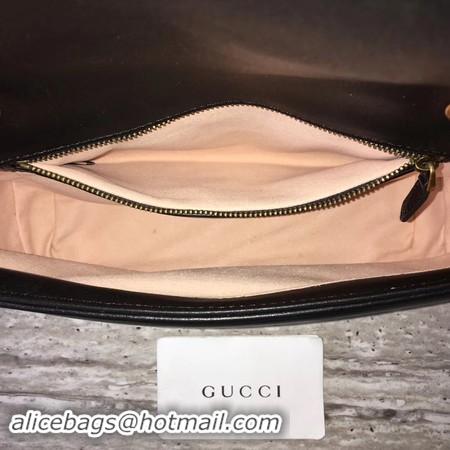 Top Quality Gucci GG Marmont Matelasse Leather Shoulder Bag 443497 Black