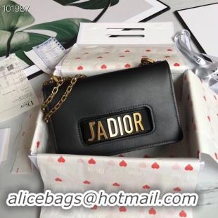 New Style Dior Jadior Flap Bag with Chain Calfskin M9000C black