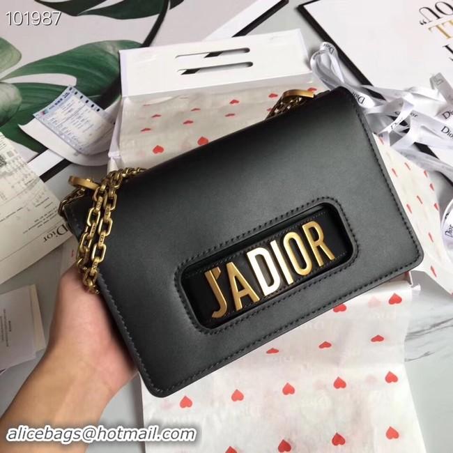 New Style Dior Jadior Flap Bag with Chain Calfskin M9000C black