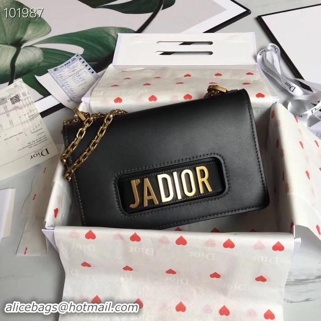 New Style Dior Jadior Flap Bag with Chain Calfskin M9000C black