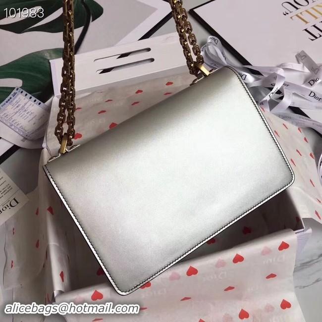 Traditional Discount Dior Jadior Flap Bag with Chain Calfskin M9000C silver