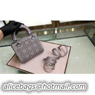 Cheapest Dior Lady Original Silk Satin-Encrusted Satchel Bag 2369 Gray