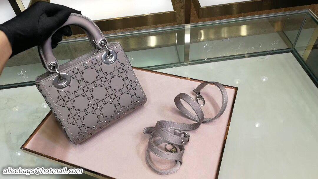 Cheapest Dior Lady Original Silk Satin-Encrusted Satchel Bag 2369 Gray