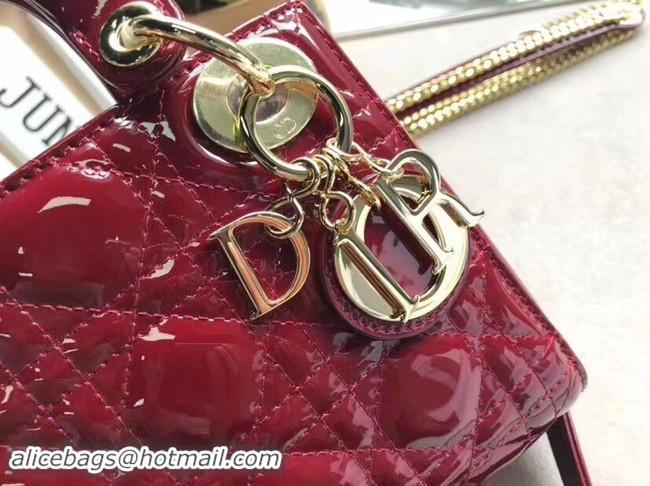 Reproduction Dior MINI LADY DIOR CALFSKIN BAG M0505O burgundy