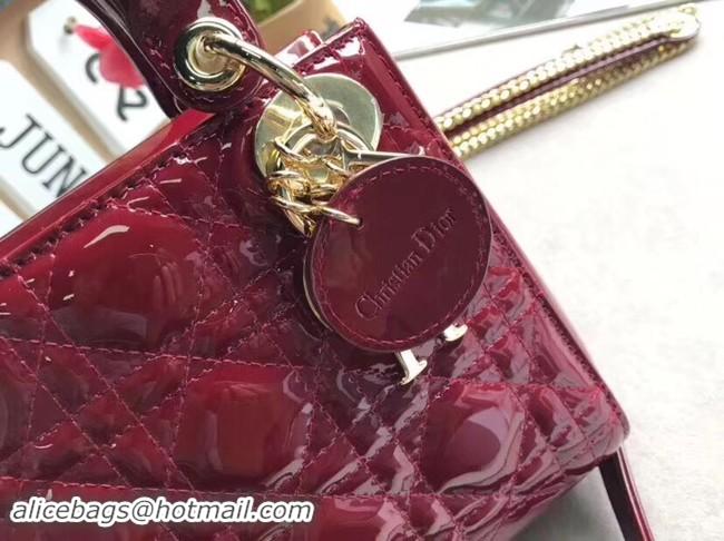 Reproduction Dior MINI LADY DIOR CALFSKIN BAG M0505O burgundy