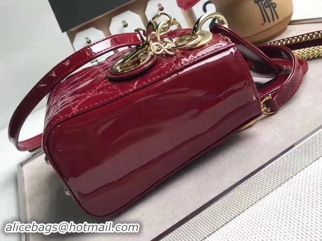 Reproduction Dior MINI LADY DIOR CALFSKIN BAG M0505O burgundy