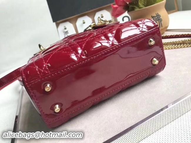 Reproduction Dior MINI LADY DIOR CALFSKIN BAG M0505O burgundy