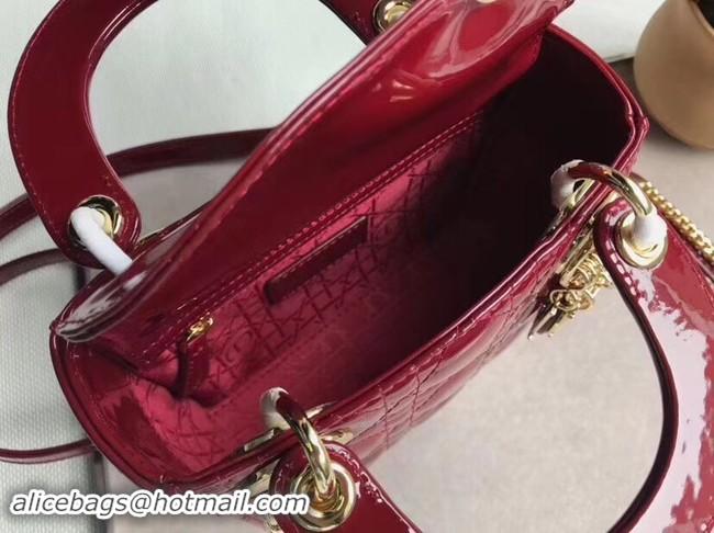 Reproduction Dior MINI LADY DIOR CALFSKIN BAG M0505O burgundy