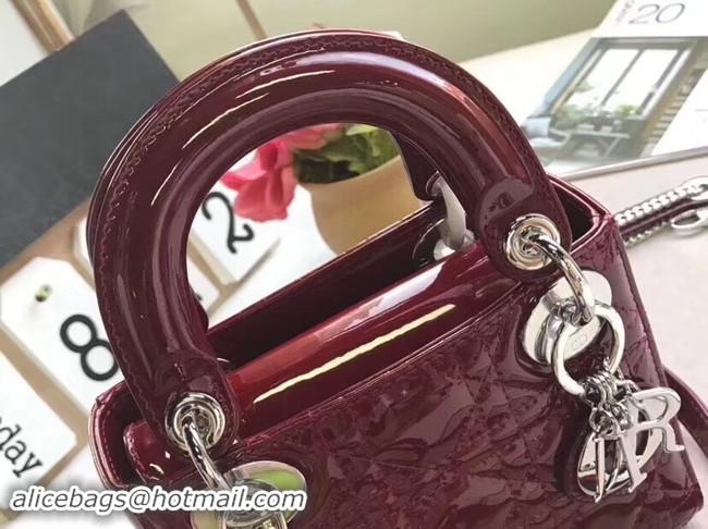 Buy New Cheap Dior MINI LADY DIOR CALFSKIN BAG M0505O burgundy