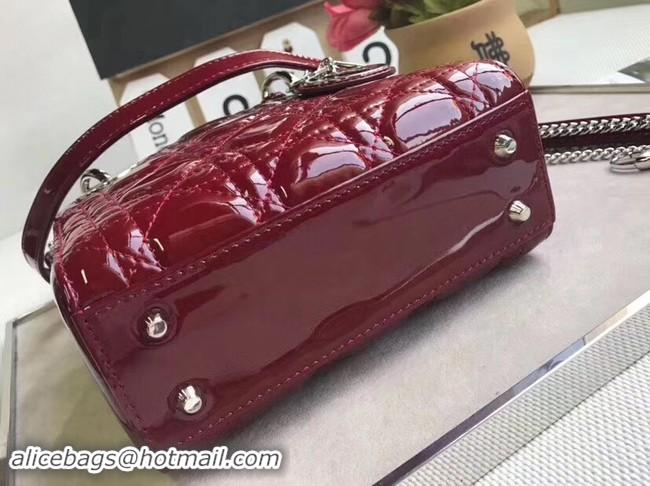 Buy New Cheap Dior MINI LADY DIOR CALFSKIN BAG M0505O burgundy