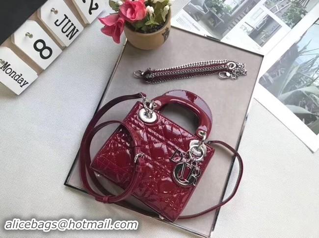 Buy New Cheap Dior MINI LADY DIOR CALFSKIN BAG M0505O burgundy