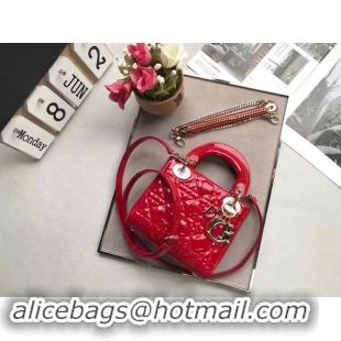 Cheapest Dior MINI LADY DIOR CALFSKIN BAG M0505O cherry red