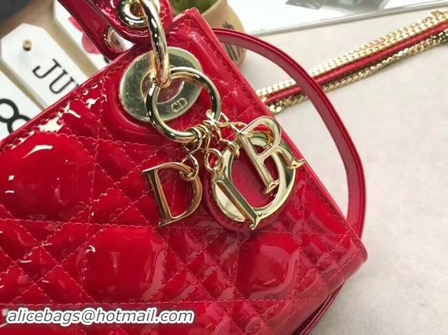 Cheapest Dior MINI LADY DIOR CALFSKIN BAG M0505O cherry red