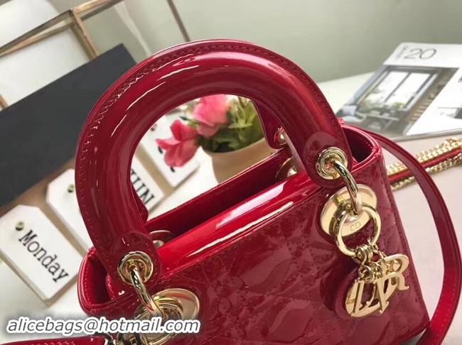 Cheapest Dior MINI LADY DIOR CALFSKIN BAG M0505O cherry red