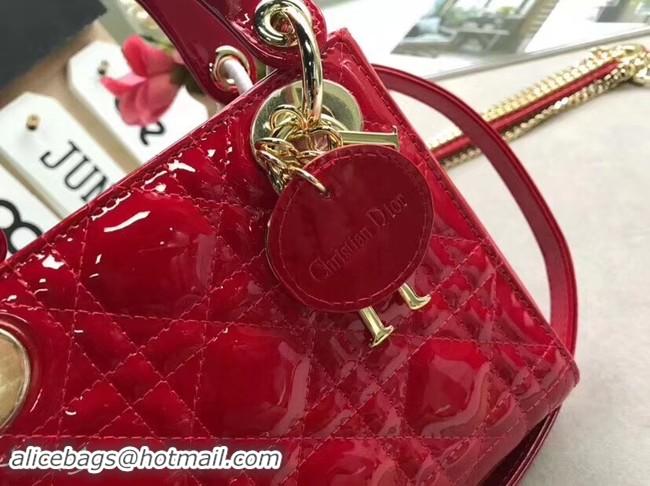 Cheapest Dior MINI LADY DIOR CALFSKIN BAG M0505O cherry red