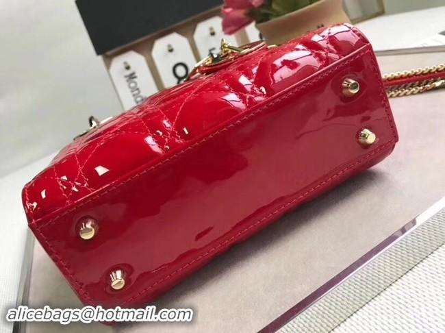 Cheapest Dior MINI LADY DIOR CALFSKIN BAG M0505O cherry red