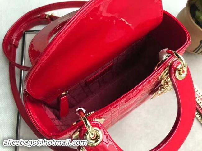 Cheapest Dior MINI LADY DIOR CALFSKIN BAG M0505O cherry red