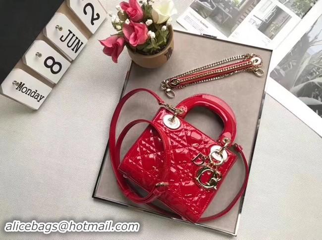 Cheapest Dior MINI LADY DIOR CALFSKIN BAG M0505O cherry red