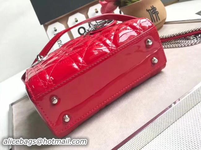 Grade Quality Dior MINI LADY DIOR CALFSKIN BAG M0505O cherry red