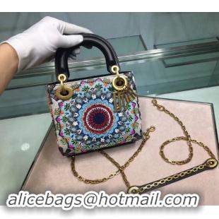 Best Grade MINI LADY DIOR EMBROIDERED BAG M0598CRMH