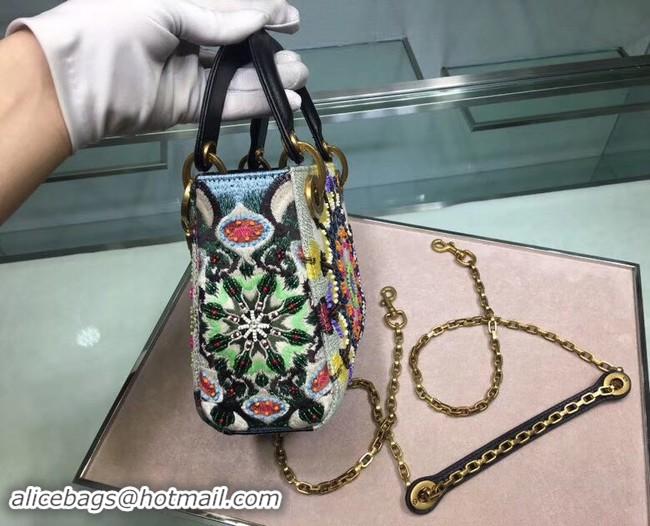 Best Grade MINI LADY DIOR EMBROIDERED BAG M0598CRMH